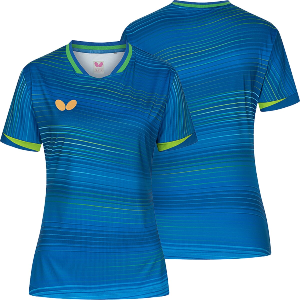 Butterfly Nagano Lady Shirt - Light Blue - Front/Back